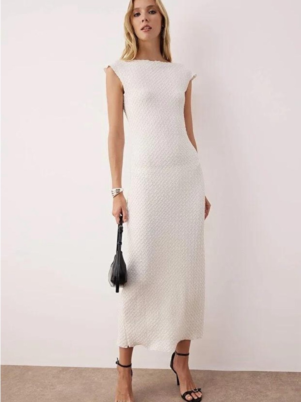 *NWT* White Textured Maxi Dress AUS 10/ US 6